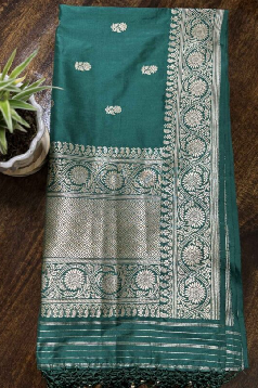 Green Katan Silk Kadhua Booti Dupatta