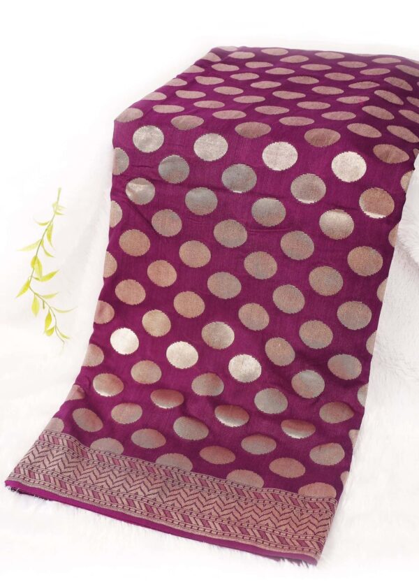 Moonga Silk Purple & Dull Gold Zari saree
