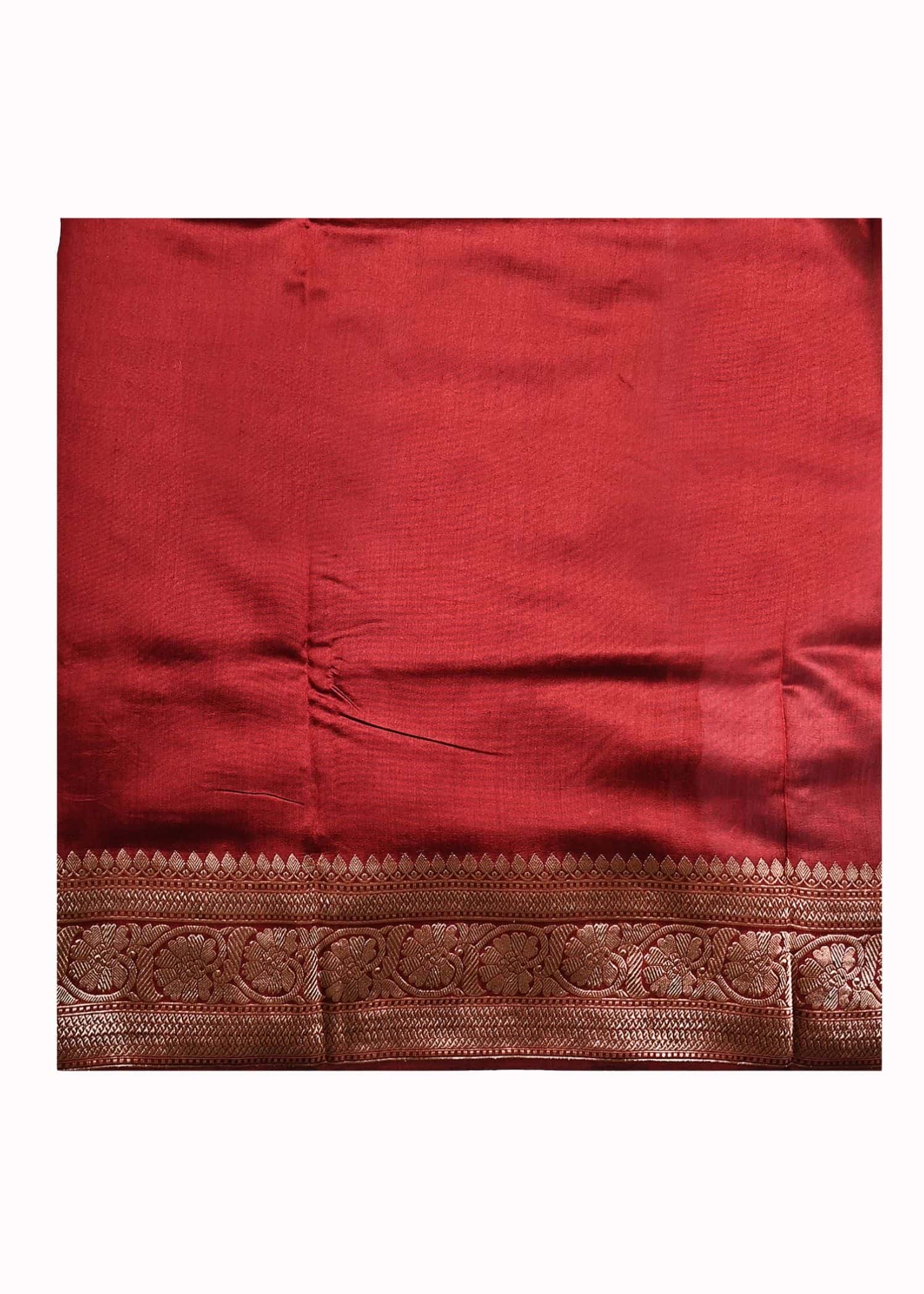 Pure katan Silk Glossy Maroon Colour Mashru Weave saree - Image 2