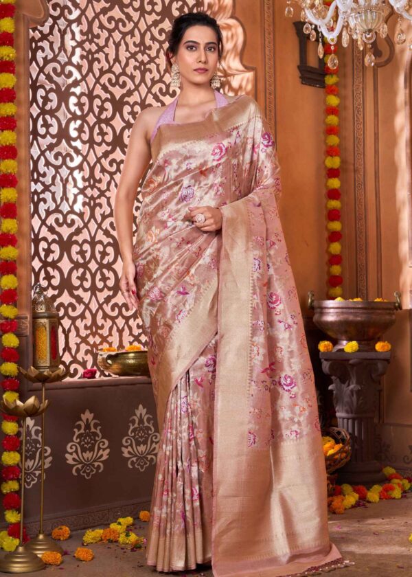 Pure Kora Tissue Shikargah Masterpiece Saree