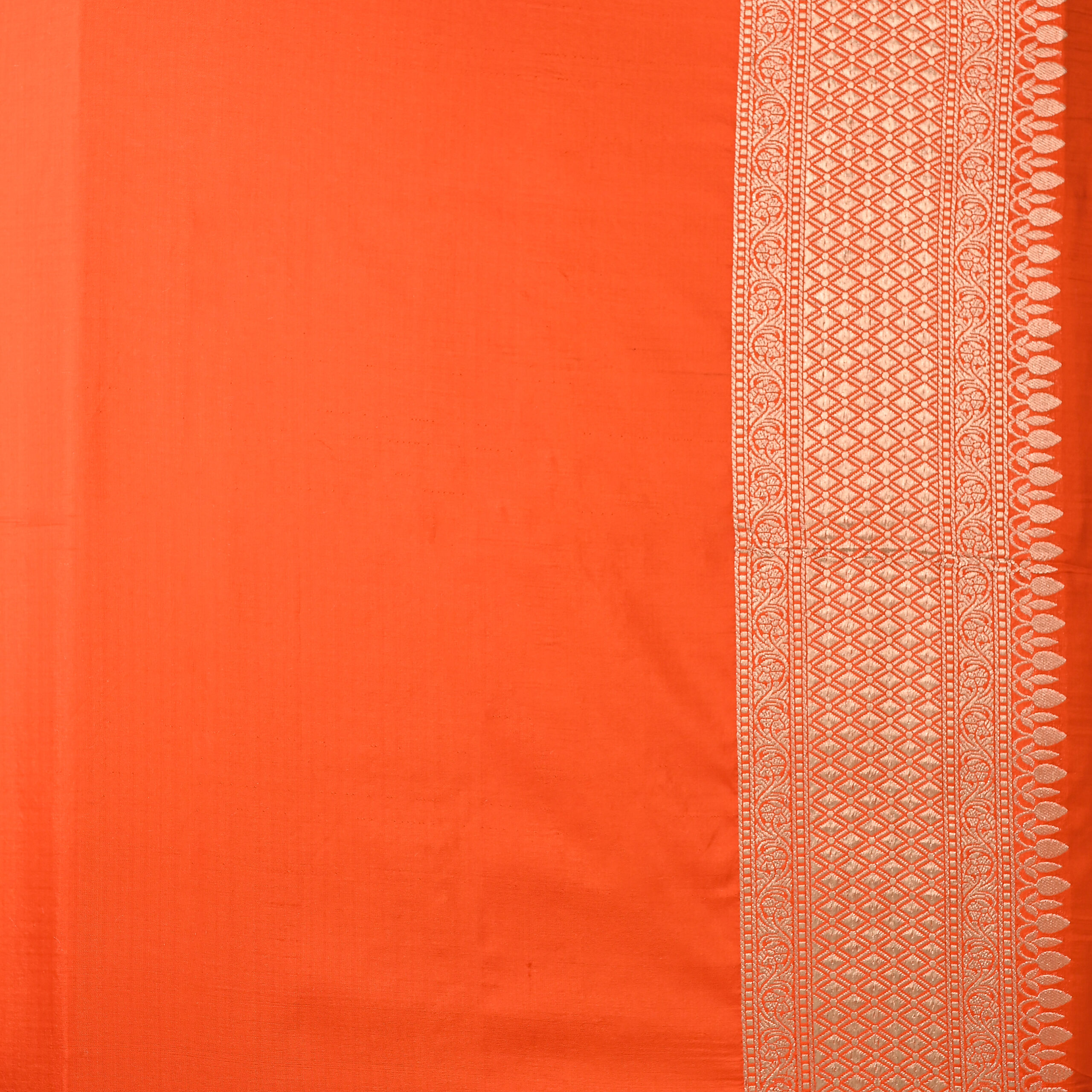 Pure Katan Silk Vibrant Orange Masterpiece, Category- Katan Silk - Image 4