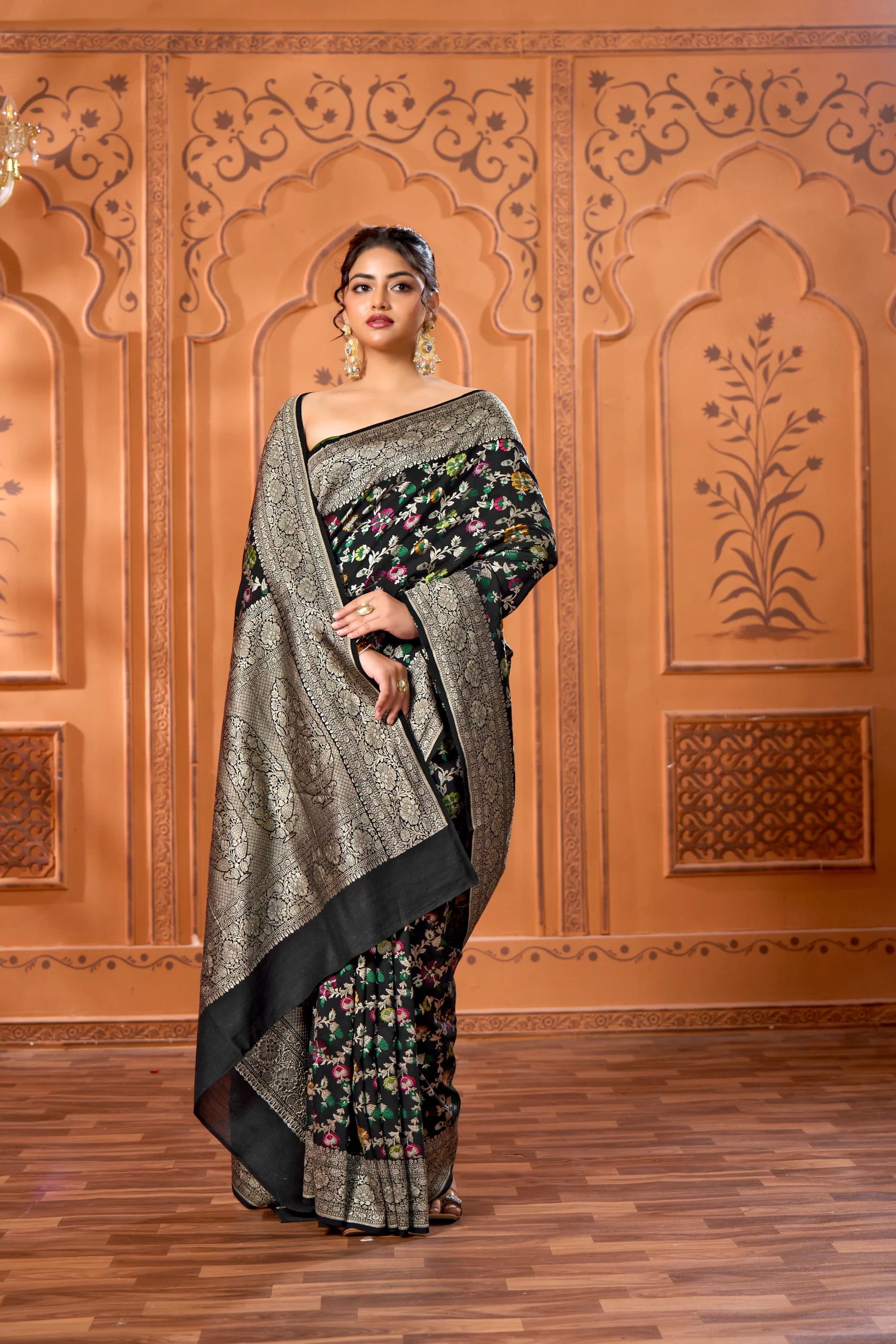 Pure Khaddi Munga Banarasi Saree - Image 2