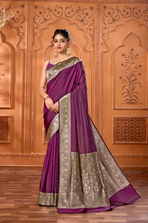 Pure Katan Silk Mid-night blue Saree