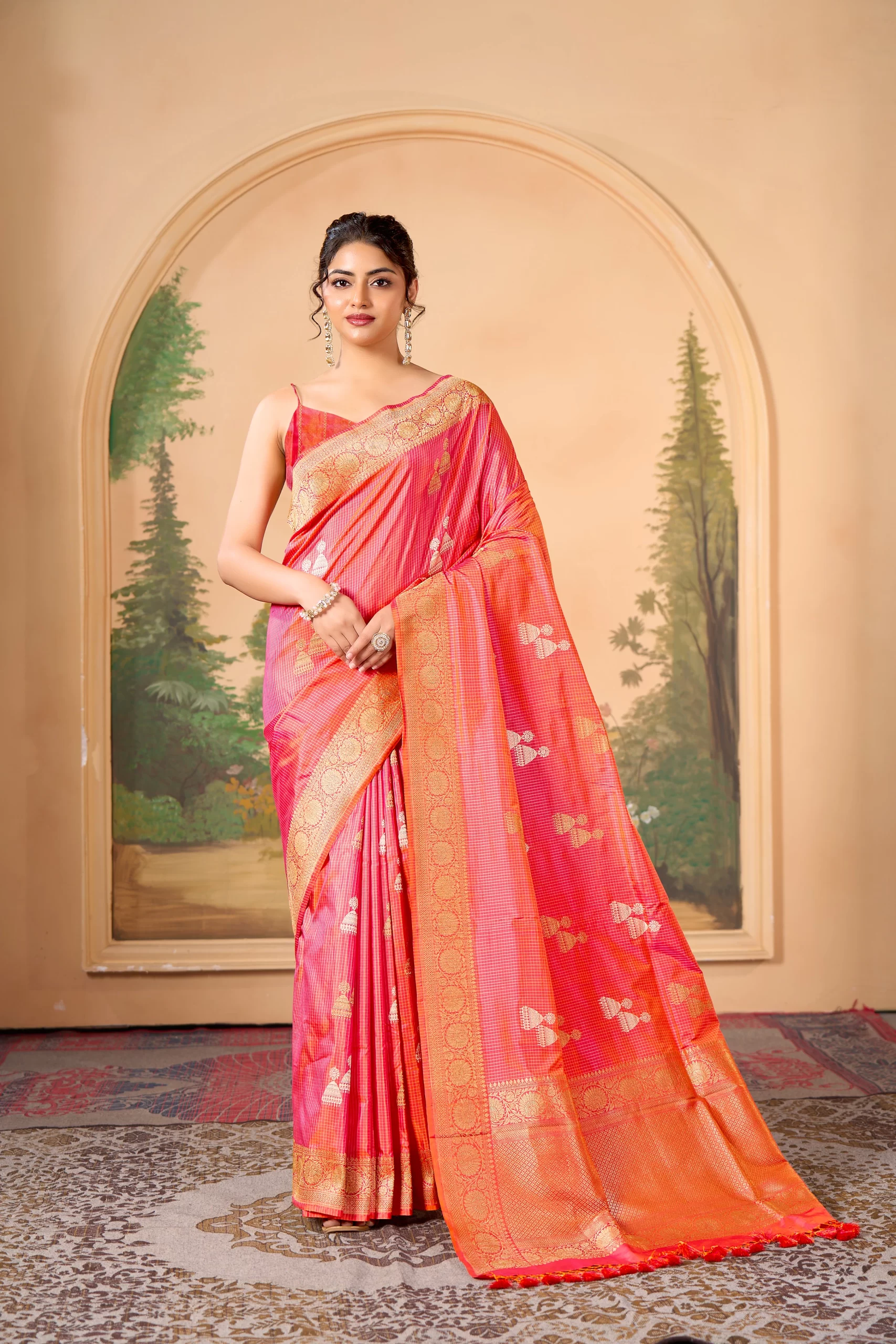 Pure Katan Silk Banarasi Saree - Image 2