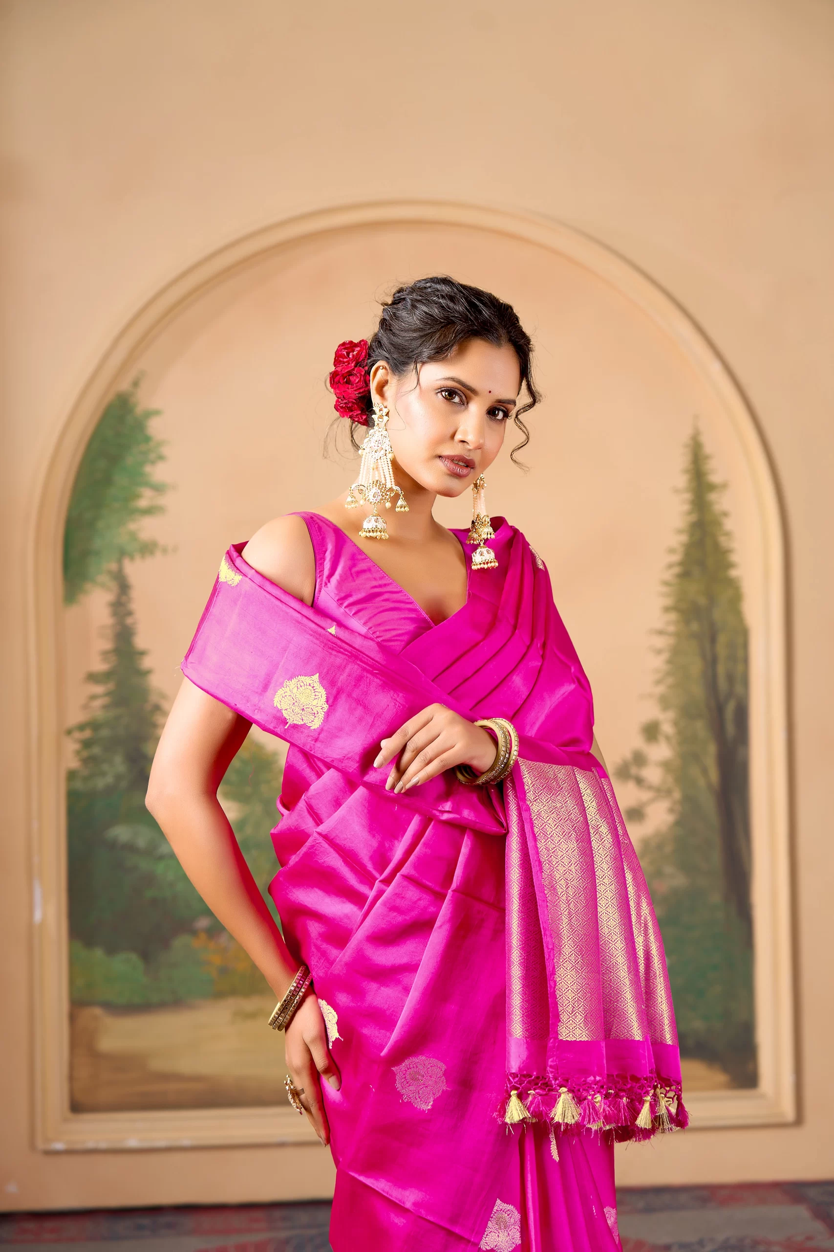 Banarasi Mashru pure silk Saree - Image 3